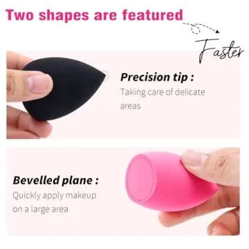 Foonbe 3Pcs Soft Makeup Sponges Set for Liquid Foundation, Cream, and Powder, Latex Free Blender Beauty Sponge, Durable Foundation Puff, Dry & Wet Use Make up Sponges for Face, Beauty Gift Set