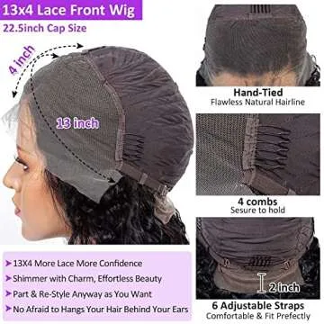 13x4 Lace Front Wigs Human Hair with Baby Hair Pre Plucked Curly Lace Frontal Wig Brazilian Virgin Human Hair Wigs for Black Women 150% Density Natural Color (20 inch)