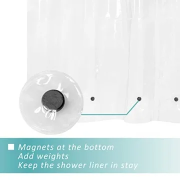 Durable 60x72 Shower Curtain Liner with 6 Magnets