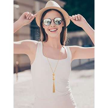 Hicarer 12-Piece Long Pendant Necklaces for Versatile Style