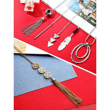 Hicarer 12-Piece Long Pendant Necklaces for Versatile Style