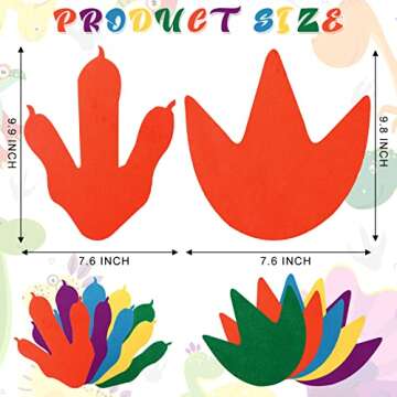 Tegeme Colorful Dinosaur Footprints for Kids Party Decor
