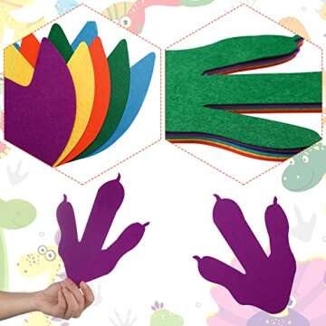 Tegeme Colorful Dinosaur Footprints for Kids Party Decor