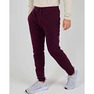 Real Essentials Mens Joggers Sweatpants Fleece Pants Sweat Clothing Pockets Baggy Elastic Cuffed Wor...