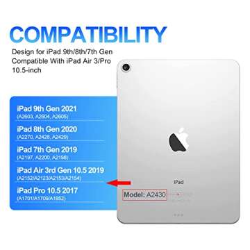 D DINGRICH iPad Case 10.2 with Keyboard 2021, Slim Smart Case - Built-in Pencil Holder - Protective Folio Stand Cover - Detachable Bluetooth Keyboard - iPad Keyboard Case 9th/8th/7th Generation, Pink