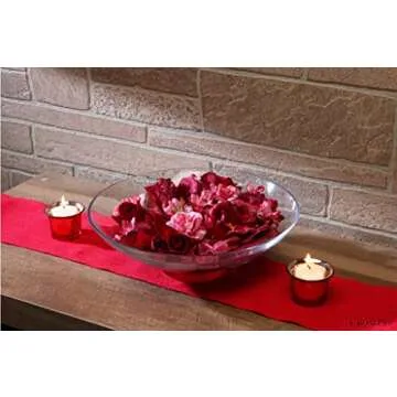Hosley Set of 6 Metallic Antique Red Glass Tealight Candle Holders – Vintage Votive Holders for Weddings, Home Décor, Parties, Reiki, Spa, and Garden Lighting Elegant Centerpiece & Gift