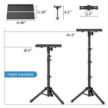 Facilife Projector Stand - Adjustable Height Tripod for Projectors