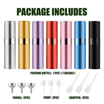 IRON BILL 7 PCS/8ML Portable Perfume bottles, Mini Empty Refillable Cologne Atomizer, Pocket Travel Perfume Liquid Sprayer
