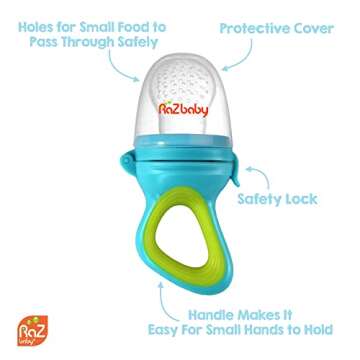 RaZbaby Infant Teether & Frozen Fruit Feeder - Safe & Durable