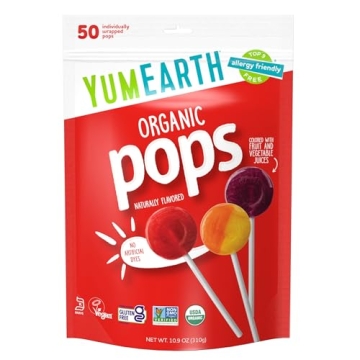 YumEarth Organic Pops Variety Pack 50 Allergy-Friendly Vegan