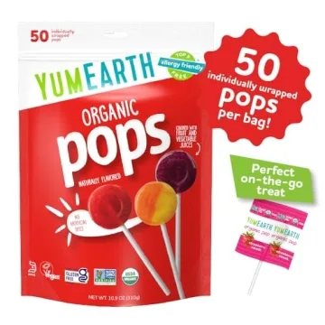 YumEarth Organic Pops Variety Pack 50 Allergy-Friendly Vegan