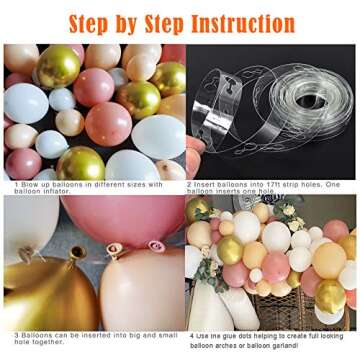 Oopat DIY Retro Dusty Pink and Blush Balloon Garland Kit for Girls Baby Shower Engagement Bridal Shower Garden Themed Birthday Party Decoration (Dusty Pink and Blush)