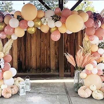 Oopat DIY Retro Dusty Pink and Blush Balloon Garland Kit for Girls Baby Shower Engagement Bridal Shower Garden Themed Birthday Party Decoration (Dusty Pink and Blush)
