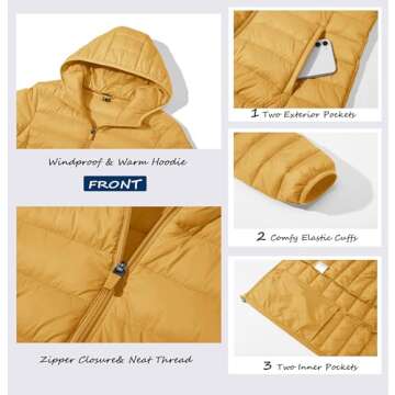 MAGCOMSEN Lightweight Women's Hooded Puffer Jacket