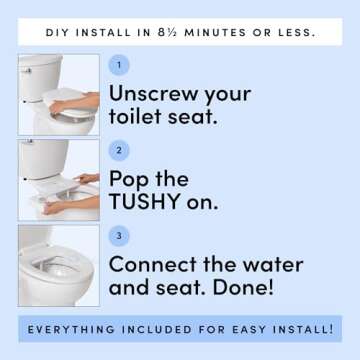 TUSHY Classic 3.0 Bidet Seat Attachment - A Non-Electric Self Cleaning Water Sprayer with Adjustable Water Pressure Nozzle, Angle Control & Easy Home Installation (Biscuit/Platinum