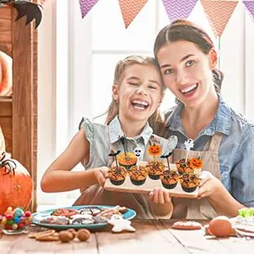 SULOLI Halloween Animal Fruit Food Picks, 50 PCS Fruit Fork Cartoon Pattern Fruit Pick for Kids Holiday Birthday Themed Party