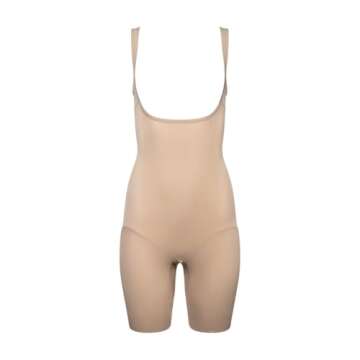 Naomi & Nicole Open-Bust Thigh Slimming Shaping Bodysuit, 7071-Nude-L
