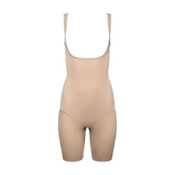 Naomi & Nicole Open-Bust Thigh Slimming Shaping Bodysuit, 7071-Nude-L