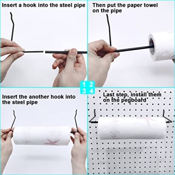 5 Pack Extendable Pegboard Paper Towel Holder for Home