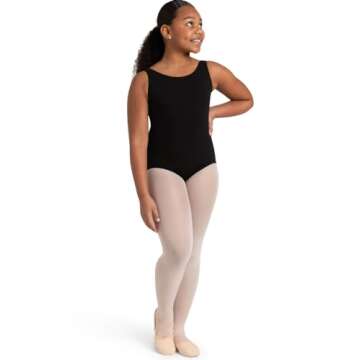 Capezio Girls High-neck Tank Athletic Leotard - Black