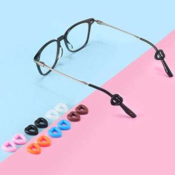 SMARTTOP Eyeglass Ear Grips glasses retainer anti-slip ear holder silicone soft glasses ear hooks for Spectacle Sunglass Reading glasses temple tips sleeve (12pairs)