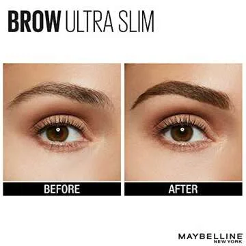 Maybelline Brow Ultra Slim Defining Eyebrow Makeup Mechanical Pencil With 1.55 MM Tip And Blending Spoolie For Precisely Defined Eyebrows, Warm Brown, 0.003 oz.