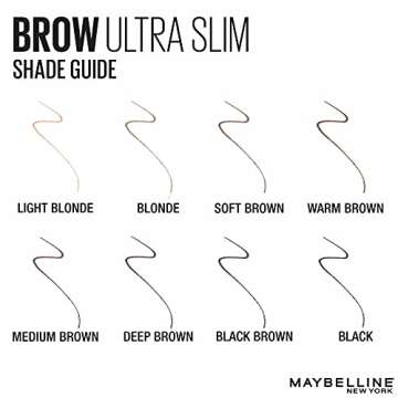 Maybelline Brow Ultra Slim Defining Eyebrow Makeup Mechanical Pencil With 1.55 MM Tip And Blending Spoolie For Precisely Defined Eyebrows, Warm Brown, 0.003 oz.