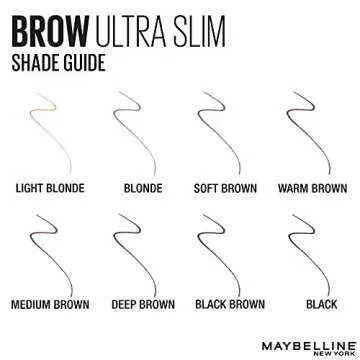 Maybelline Brow Ultra Slim Defining Eyebrow Makeup Mechanical Pencil With 1.55 MM Tip And Blending Spoolie For Precisely Defined Eyebrows, Warm Brown, 0.003 oz.