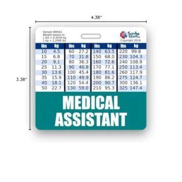 Medical Assistant Badge Buddy with Conversion Charts in Teal