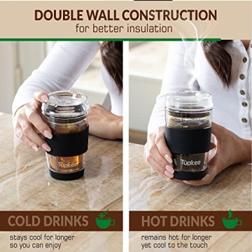 Tupkee 8oz Double Wall Glass Travel Mug - Eco-Friendly Design