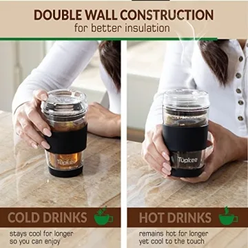 Tupkee 8oz Double Wall Glass Travel Mug - Eco-Friendly Design