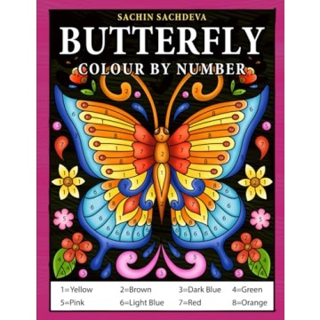 Butterfly Colour by Number: Fun & Educational Coloring Book for Kids 4-8