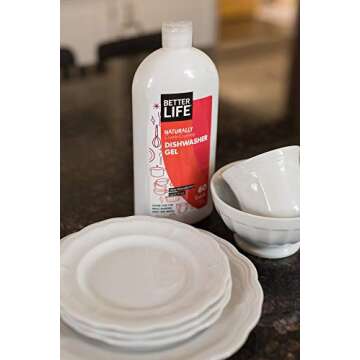 Better Life Dishwasher Detergent Gel - Automatic Dishwasher Cleaner - Concentrated Liquid Gel Dish Detergent Soap - 30oz (Pack of 2) Unscented