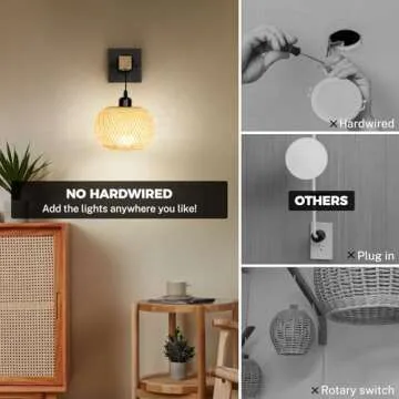 Glitnous Boho Charging Wall Sconces Set for Home Decor