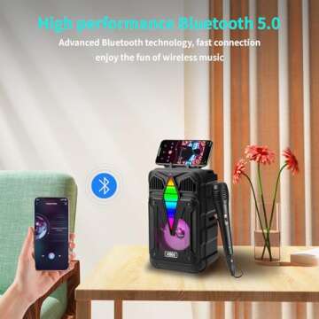 Colorful Bluetooth Karaoke Speaker with RGB Lights