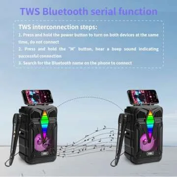 Colorful Bluetooth Karaoke Speaker with RGB Lights