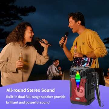 Colorful Bluetooth Karaoke Speaker with RGB Lights
