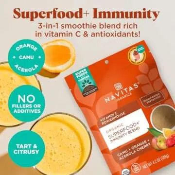 Navitas Organics Superfood+ Immunity Blend (Camu + Orange + Acerola Cherry), 30 Servings — Organic, Non-GMO, Vegan, Gluten-Free, Keto & Paleo, 4.2 Ounce…