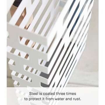 Yamazaki Home Umbrella Stand - Storage for Umbrellas & Walking Canes Steel One Size hite