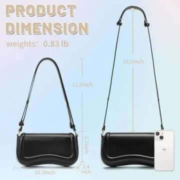 Hvjcez Shoulder Bag for Women Trendy Casual Crossbody Purses Mini Tote Handbags Clutch Waterproof Ve...