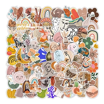 100pcs Vintage Waterproof Vinyl Boho Stickers for Personalization