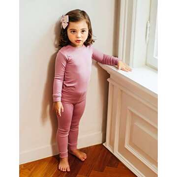 Vaenait Kids Toddler Long Sleeve Modal Sleepwear Pajamas 2pcs Set Modal Purplepink XS