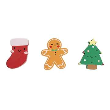 Pearhead 3 Piece Wooden Holiday Puzzle, Kids Christmas Puzzle, Holiday Puzzle Stocking Stuffer, Chri...
