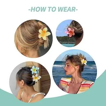 WACHLL Hair Clip, 6 Pack Large Flower Hair Claw Clips for Women, Thin Thick Curly Hair, 90's Strong Hold, Hair Accessories for Women, Ocean Wind, Acrylic, Tropical, Floral, US
