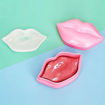 20Pcs Moisturizing/Plumping Lip Mask, Pink Lip Patches Restores Moisture Lip Mask for Dry Lips and Lines Overnight Care, Gel Lip Treatment Masks