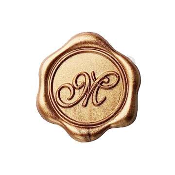 Yoption Initial M Wax Seal Stickers, 100 Pack Gold Self Adhesive Letter Envelope Seal Stickers for W...