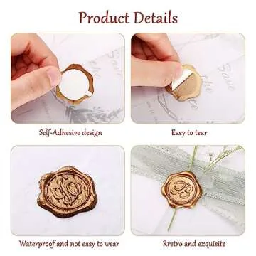 100 Pack Initial M Wax Seal Stickers for All Occasions