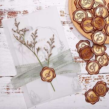 100 Pack Initial M Wax Seal Stickers for All Occasions