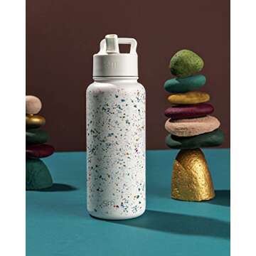 32oz Vacuum Insulated Stainless Steel Water Bottle with Straw Lid - Simple Modern Summit Collection