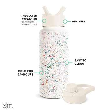 32oz Vacuum Insulated Stainless Steel Water Bottle with Straw Lid - Simple Modern Summit Collection